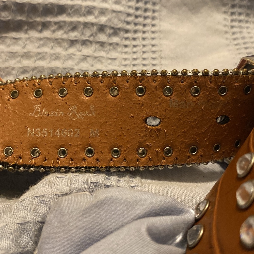 Brown Rhinestone Embellished Belt - Picture 4 of 4